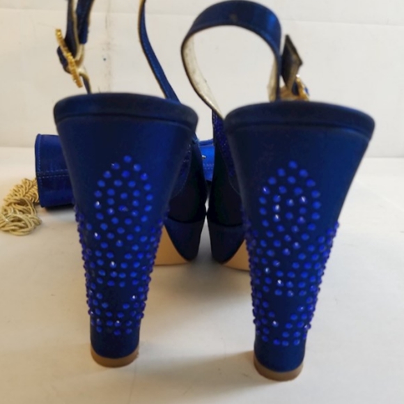 Rare luxury designer Louis David Heels Size 41 & Matching Purse Embellished - Picture 5 of 7